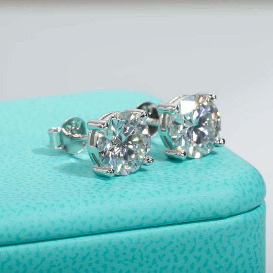 2ct D Color Moissanite 925 Sterling Silver Stud Earrings for Women With Cer Certificate Jewelry Jewelry Custom Earrings