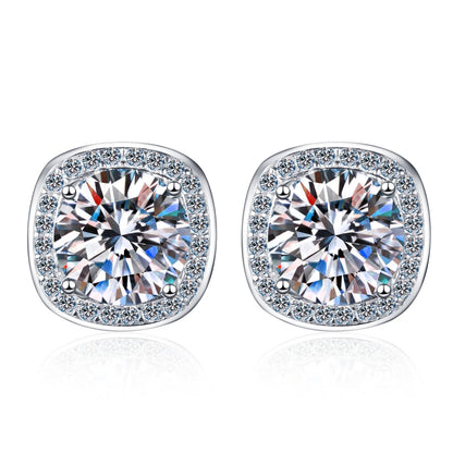 925 Sterling Silver Moissanite Stud Earrings 1-2 ct D VVS1 Lab Diamond with GRA Fine Jewelry Earring For Women