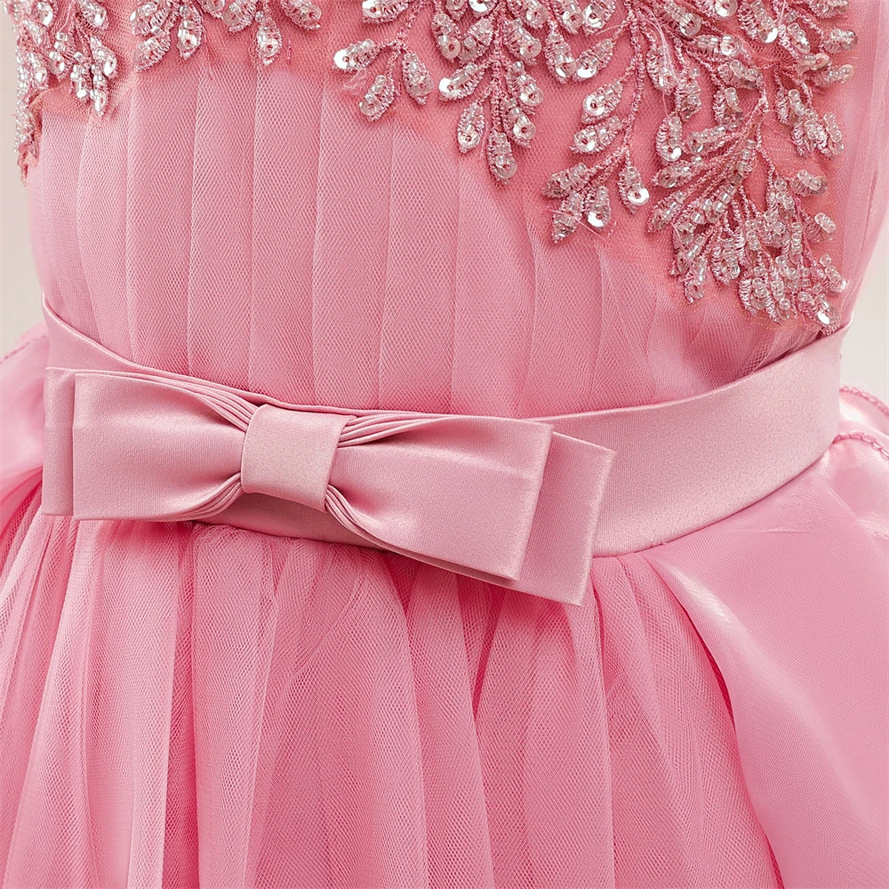 Summer Baptism Bridesmaids Girls Party Dress Elegant Tulle Wedding Princess Prom Dress For Girl Gala Birthday Christmas Vestidos