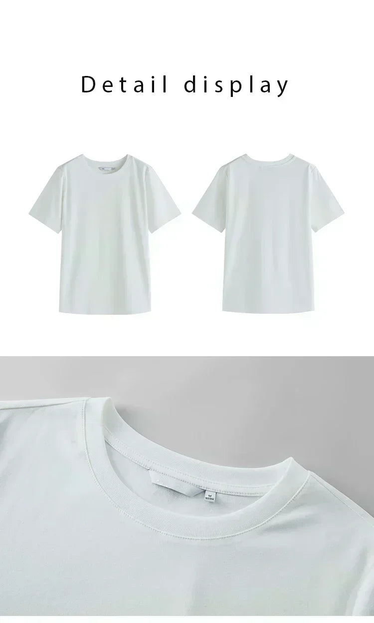 Men's and Women's 2025 Summer New Fashion Moto Vacation Pure Cotton Round Neck Short-sleeved Top
