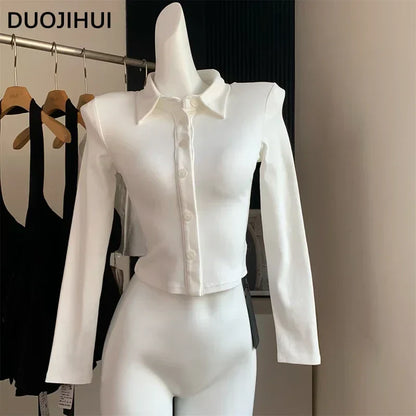 Two Piece New Sexy Chic Halter Female Dresses Basic Polo Neck Fashion Button Shirt Slim Simple A-line XS-L Women Dress