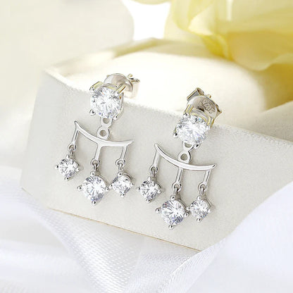 2CTTW Full Moissanite Drop Earrings for Women Sparkling Brilliant cut S925 Sterling Silver Plated 18k Wedding Jewelry
