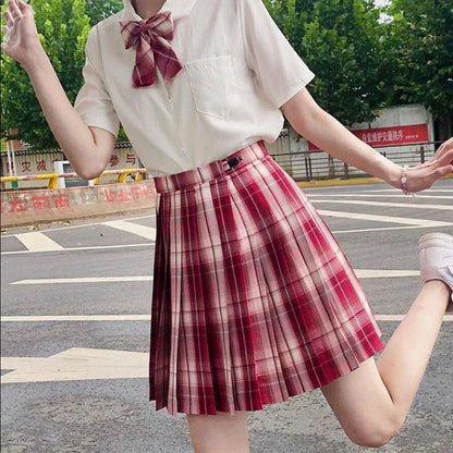 Plaid Women Pleated Skirt Bow Knot Summer High Waist Preppy Girls Dance Mini Skirt Cute A Line Harajuku Sexy Japan Faldas