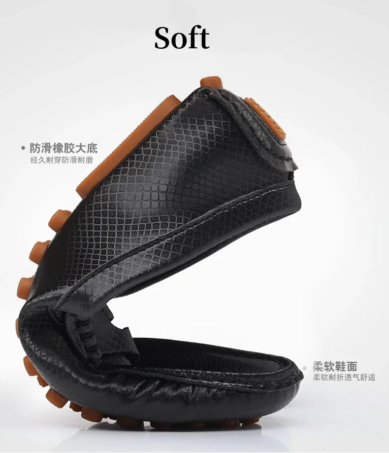 Mocassins Masculinos de Couro Azul de Luxo Moda Casual Confortável para Homens Designer Sapatos Slip-on Planos Masculinos zapatos hombre