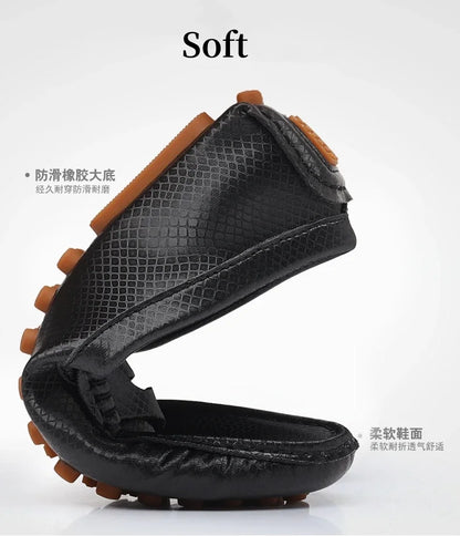 Mocassins Masculinos de Couro Azul de Luxo Moda Casual Confortável para Homens Designer Sapatos Slip-on Planos Masculinos zapatos hombre