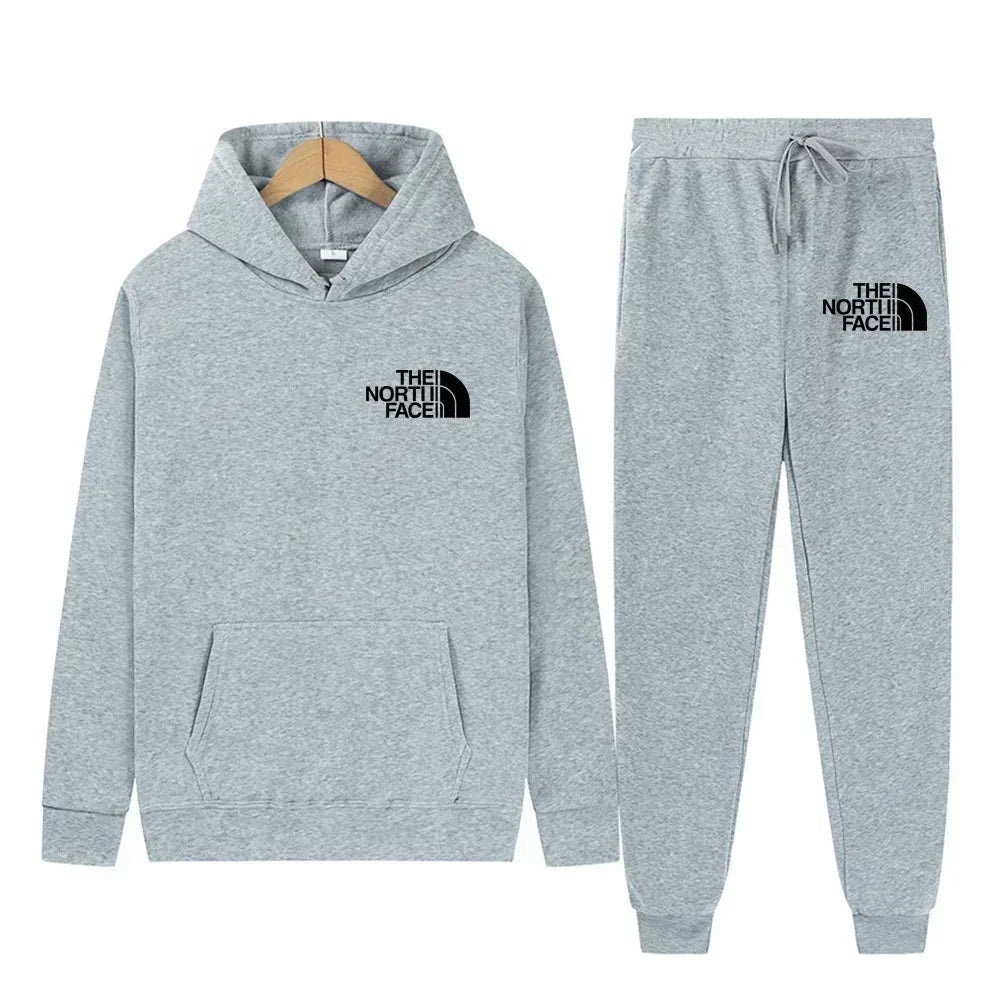 2025 Autumn-Winter Warmth-Resistant New Men's Sportswear - Sport Sweater, Hat-style Hooded Jogging Pants, Two-Piece Sport Set -