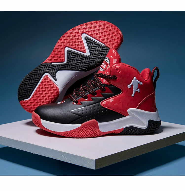 Fashion Brand Basketball Shoes Boy Kid Trainers Non-slip Children's Sports Shoes Outdoor Leather Basketball Sneakers Kids Girls