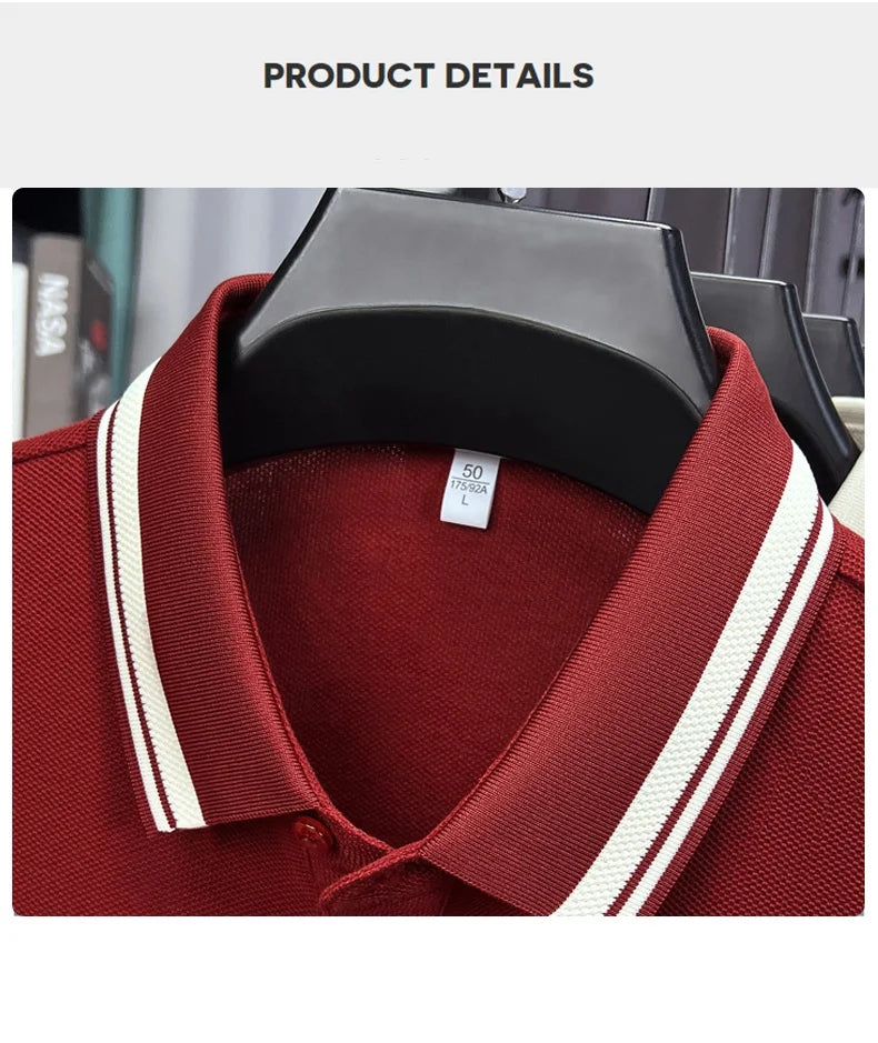 100% pure cotton short sleeve polo shirt high-end brand Paul Pony embroidered stripe summer luxurious breathable men's T-shirt