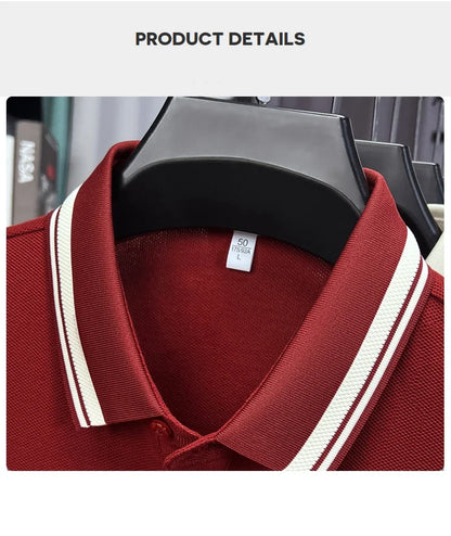 100% pure cotton short sleeve polo shirt high-end brand Paul Pony embroidered stripe summer luxurious breathable men's T-shirt