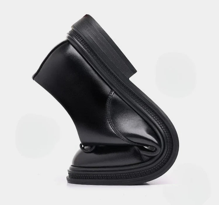 Black Round Toe Lace Up Men's Formal Shoes Spring Autumn Legitimate Leather Official 2025 Style Gentleman Trend Social Shoe Male