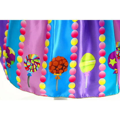 New Sweet Lollipop Candy Girl Dress Carnival Party Little Kids Birthday Costume Fancy Rainbow Tutu Children Wedding Clothes