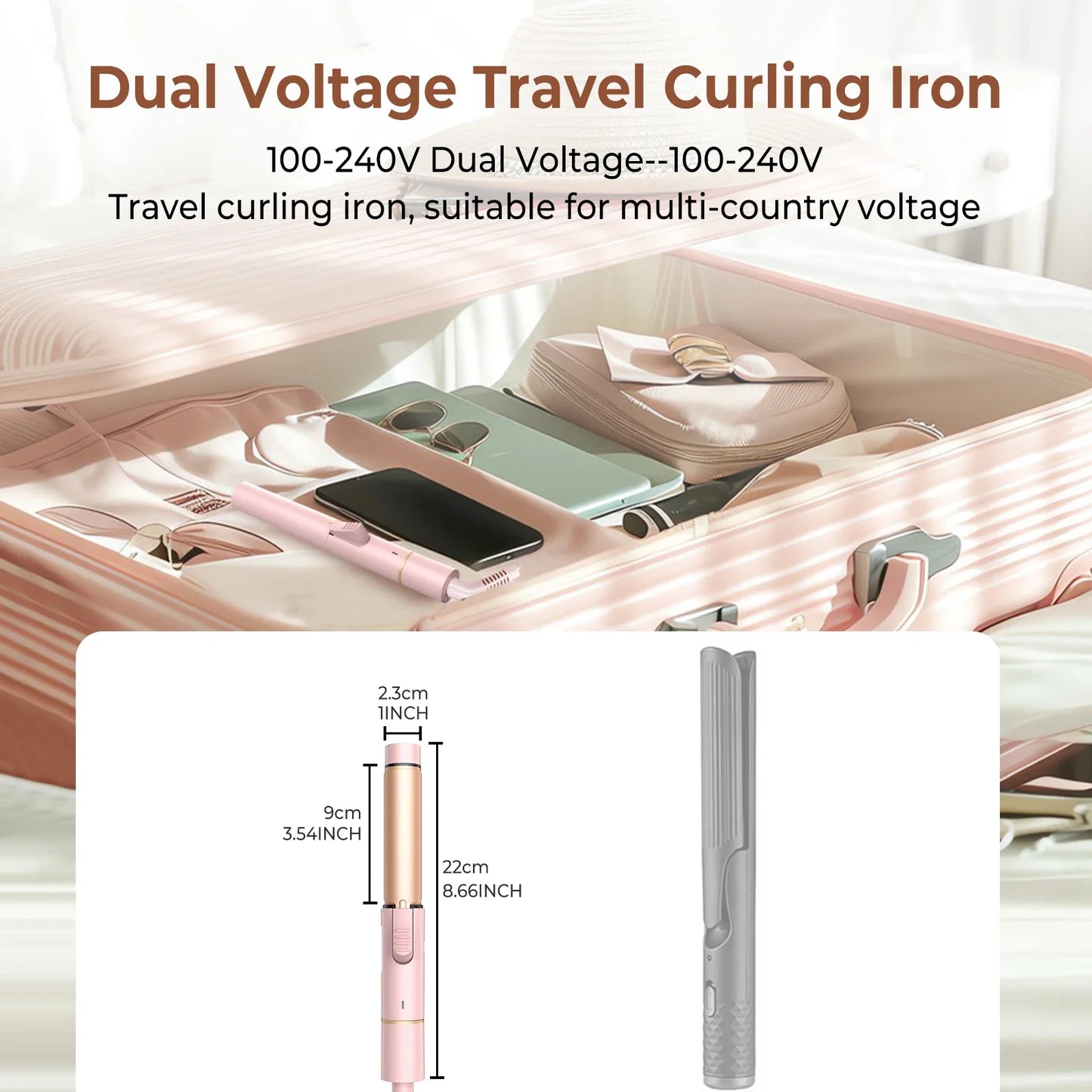 Electric Hair Curler for Women Professional Ceramic Curling Iron Adjustable Temperature Instant Heating Hair Styling Tool
