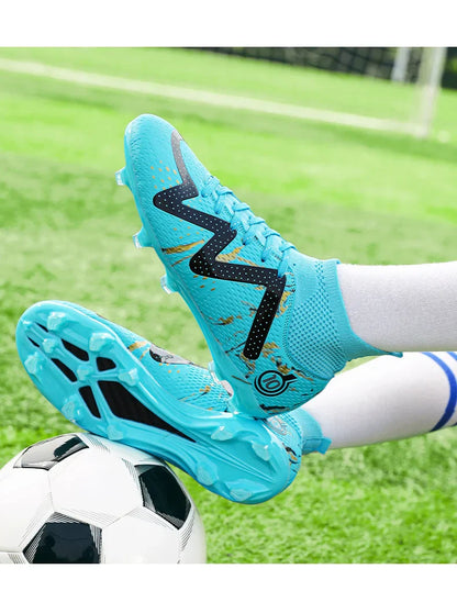 2025 Socks Style Kid Adult Sport Soccer Shoes Training Boys Football Boots Size 33-46 Sneakers AG Youth Soccer Shoes