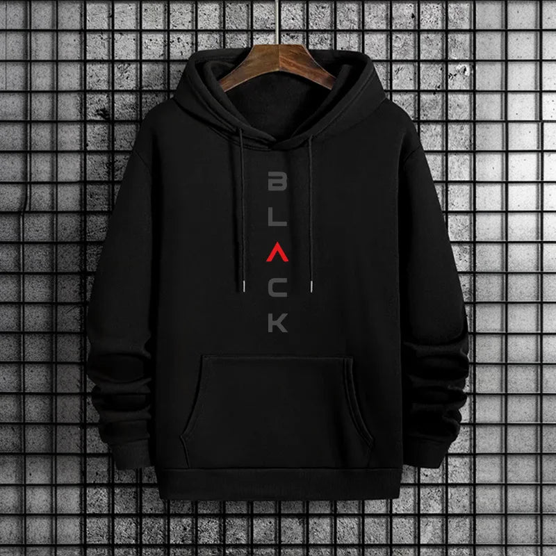 2025 New Arrival Men's Tracksuit Black Letter Print Sweatshirt + Pants Urban Causal Fashion Sportswear Fall/winter Sports Suit