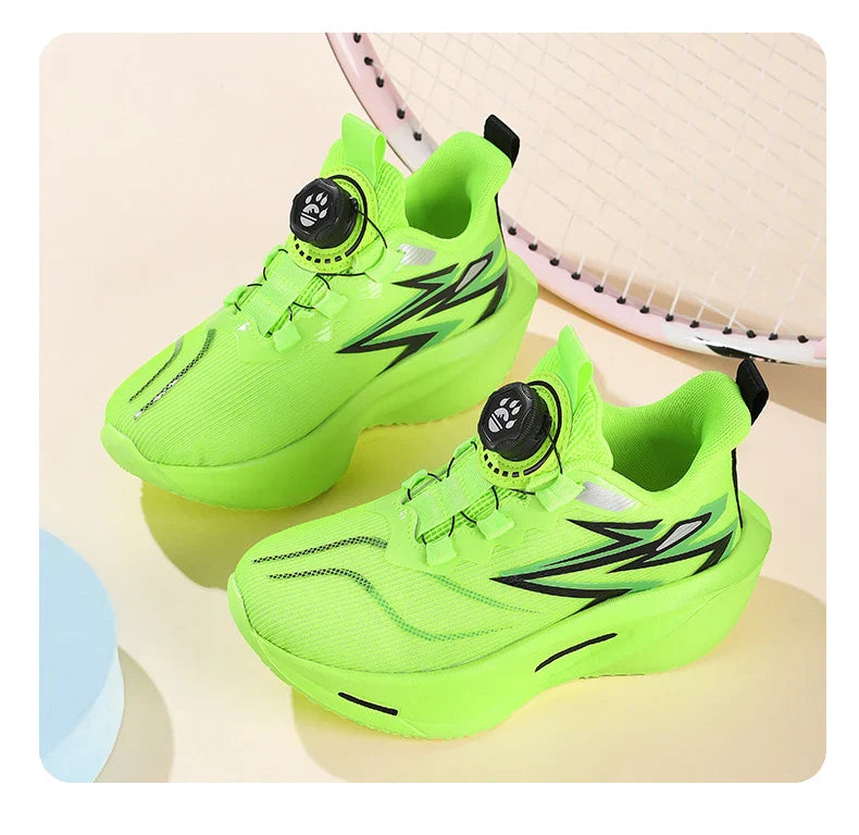 Children‘s Basketball Shoes Non-slip Breathable Sports Training Shoes Outdoor Lace-up Boys Girls Knit Jogging Shoes Gym Sneakers