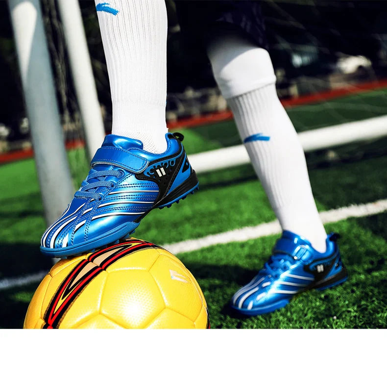 Personality Stylish And Comfortable Boys Girls Training Game Sneakers Indoor Outdoor Lawn Youth Student Soccer Shoes 25-35#