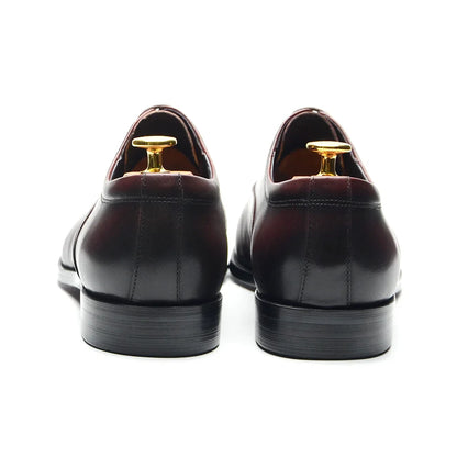 Italian Classic Mens Oxford Dress Shoes Genuine Leather Lace-up Plain Toe Burgundy Black Business Wedding Formal Shoes for Men