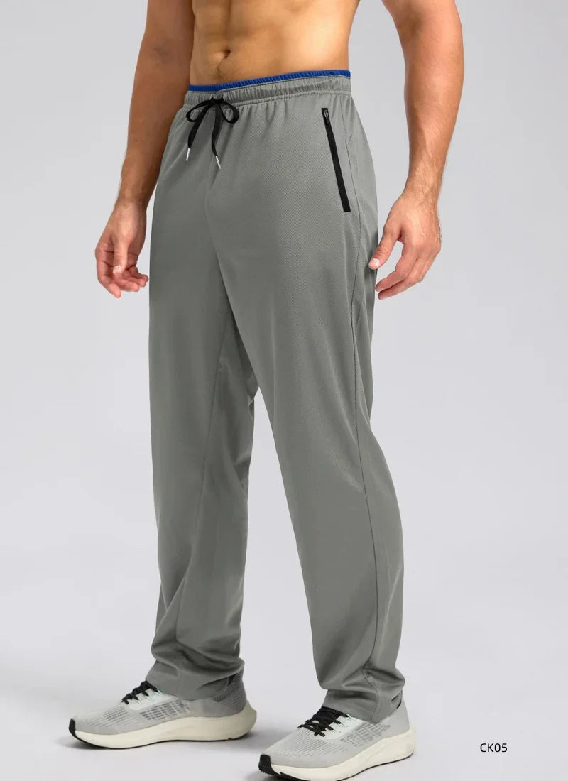 Outdoor Pants Men Quick Dry Straight Running Hiking Pants Elastic Lightweight Yoga Fitness Exercise Sweatpants Joggers