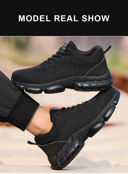 Steel Toe Safety Shoes Anti-smash Puncture-Proof Safety Work Shoes Breathable Wear-Resistant Construction Industrial Footwear