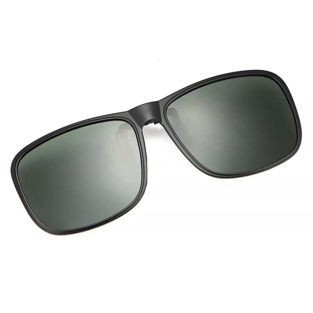 Clip Polarized Sunglasses Square Men Clip On Glasses Flip-up Frames Sunglasses Covers Blue Night Vision Color Lens 2025