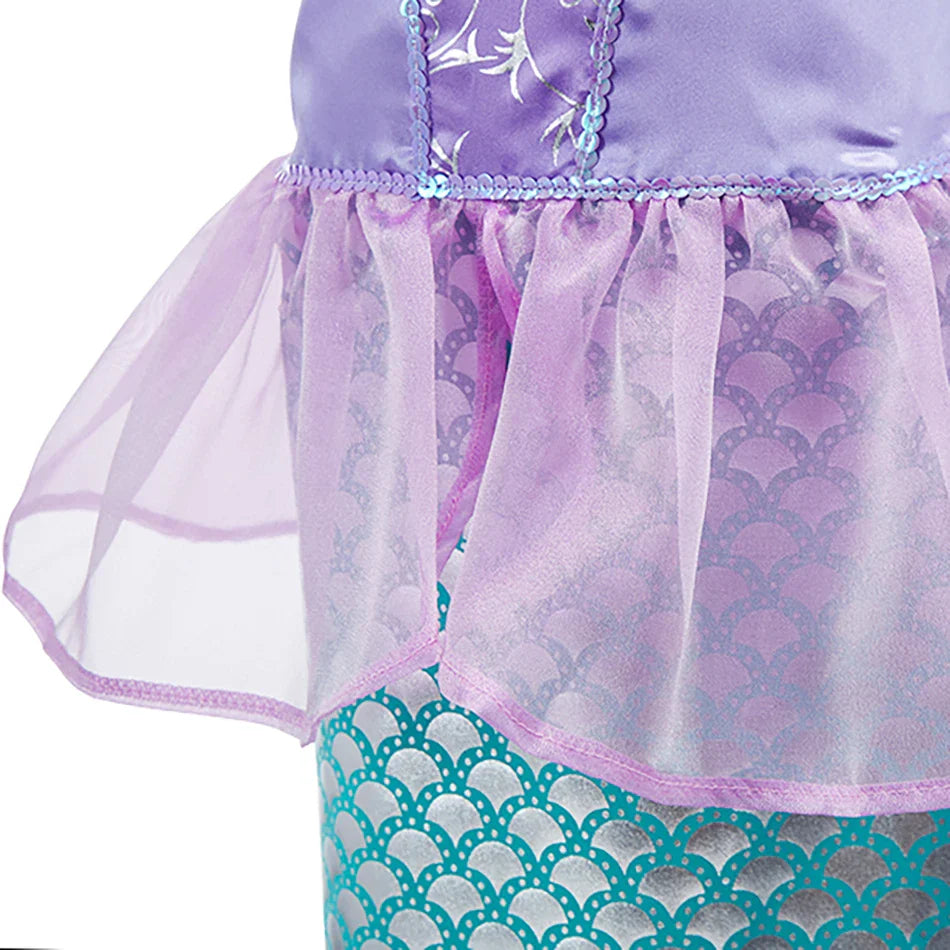 Vestido de Criança Branca de Neve Cinderela Aurora Anna Elsa Fantasia Menina Cosplay Vestido Infantil Encanto Mirabel Pequena Sereia Roupas de Halloween