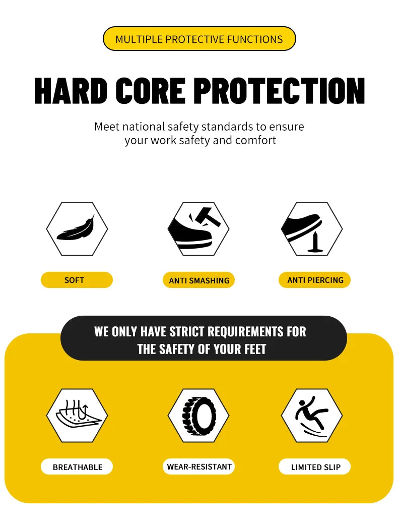 Indestructible Men Work Safety Shoes Steel Toe Work Sneakers Lightweight Anti-piercing Work Boots Industrial Construction Boots