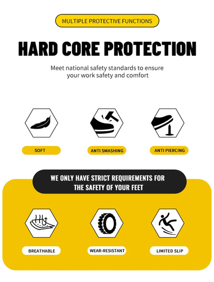 Indestructible Men Work Safety Shoes Steel Toe Work Sneakers Lightweight Anti-piercing Work Boots Industrial Construction Boots