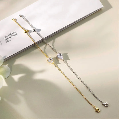 2CT Water Drop Moissanite Bracelet Can Pass Diamond Test 100% S925 Silver Plated 18K Gold Adjustable chain for Women