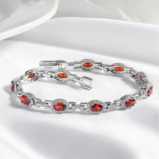 Oval Cut Zircon/moissanite Full Diamond Bracelets for Women Luxury Jewelry Bride Sparkling Bangles S925 Sterling Silver