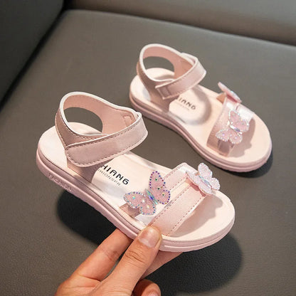 Summer Sandals for Girls Colorful Bow Children's Sandals Shoes Anti Slip Wear-resistant Soft Bottom Girls Shoes Free Shipping