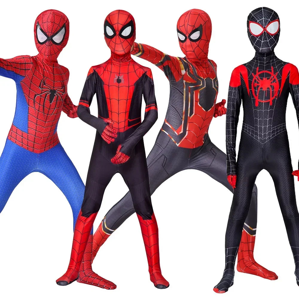 Superhero Spiderman Cosplay Costume Iron Man Black Panther Zentai Jumpsuit Bodysuit Halloween Party Costumes Good Quality