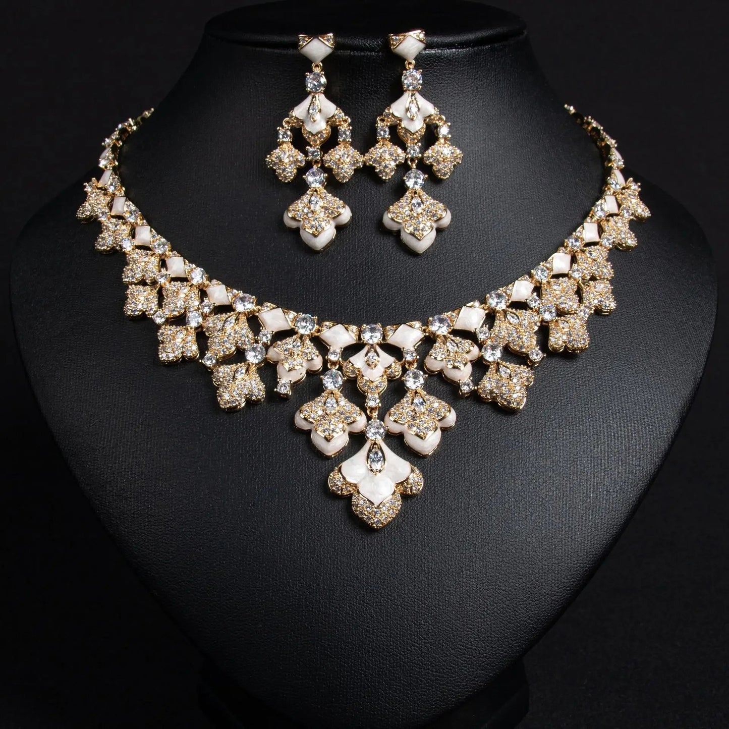 Pop Hot Stereo Jewelry Oil Painting Necklace Earrings Premium Multi-Color 2-Piece Wedding Travel Women's Holiday Gift M-1000