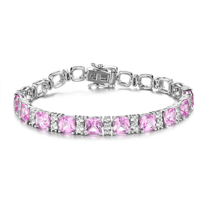 925 Silver Jewelry Original Created Blue Spinel Bracelet 1.0CT Tennis Bracelets For Women Luxury Gift Wedding Authentic