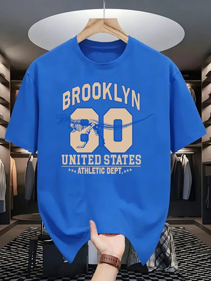 Brooklyn United States Athletic Dept Men T Shirt Soft All-Match Fashion Sportswear Summer O-Neck Tee Unisex Loose Cotton Clothes