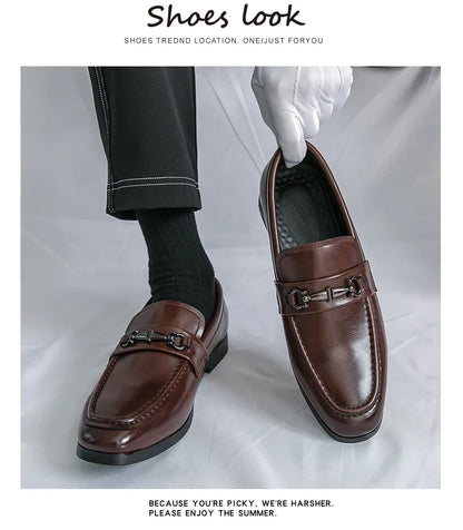 Classic Formal Leather Shoes Men Retro Party Social Office Leather Shoes Man Trend Men's Dress Shoes Casual Business Loafers Man