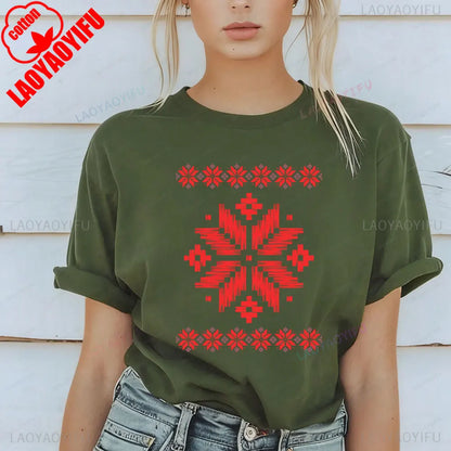 Shirt Ornament Print Shirt Ukraine Shirt Ukrainian T-shirt Gift for Women High Quality Cotton Tops Creativity Style