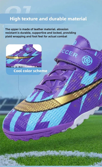 New Child's Football Shoes Society Professional Original Child's Society Cleats Kid Sneakers Indoor Soccer Trainers Youth Sports