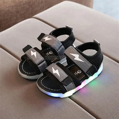Kids Led Sandals Light Up Children Summer Glowing Sport Boys Girls Flashing Soft Beach Shoes