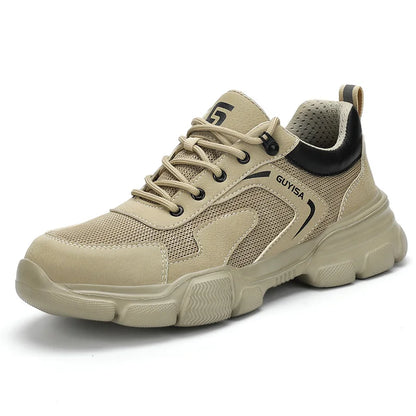 Mens Fashion Breathable Steel Toe Cap Working Shoes Summer Worker Safety Sneakers Brand Designer Security Boots Protect Footwear