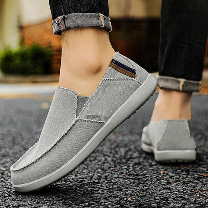Large Size Canvas Shoes Men's Slip-On Loafers Casual Breathable Independent Station Cross-Border Shoes Adult Low Heel Rubber