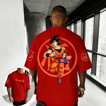 Oversized Cotton T-shirt Summer Printed Men's Street Hip Hop Loose Casual Short Sleeve Top