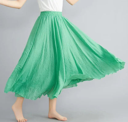 Fashion Cotton Linen Clothes Women Skirts Maxi Y2k Elegant Beach Saia Ropa Mujer Casual Vestido Boho Long Skirt Faldas Harajuku