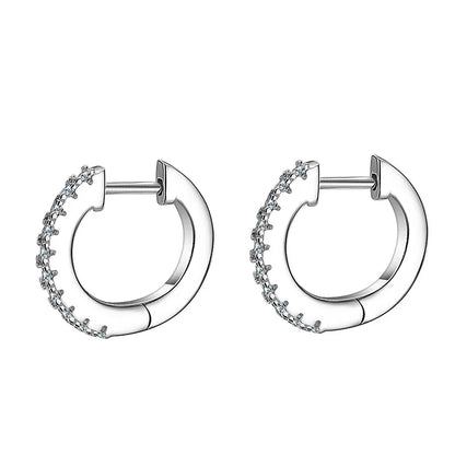 Full Moisanite Earrings D Color Moisanite Lab Diamond 925 Sterling Silver Hoops Earrings Sparking Wedding Fine Jewelry