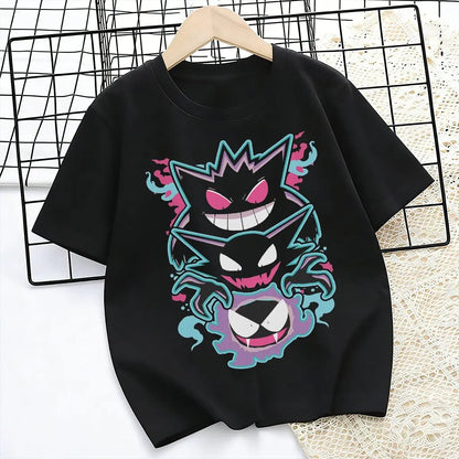 Children's T-shirt Man Women Cotton Casual Short Sleeve Tee Parent-child Clothing 2026 Y2k Summer Fashion Streetwear