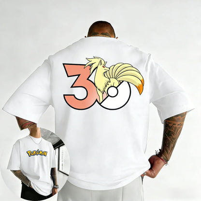 30th Anniversary Nineetales Printed T-shirt Summer Men's and Women's Loose Casual Hip Hop Trendy Short Sleeve Top