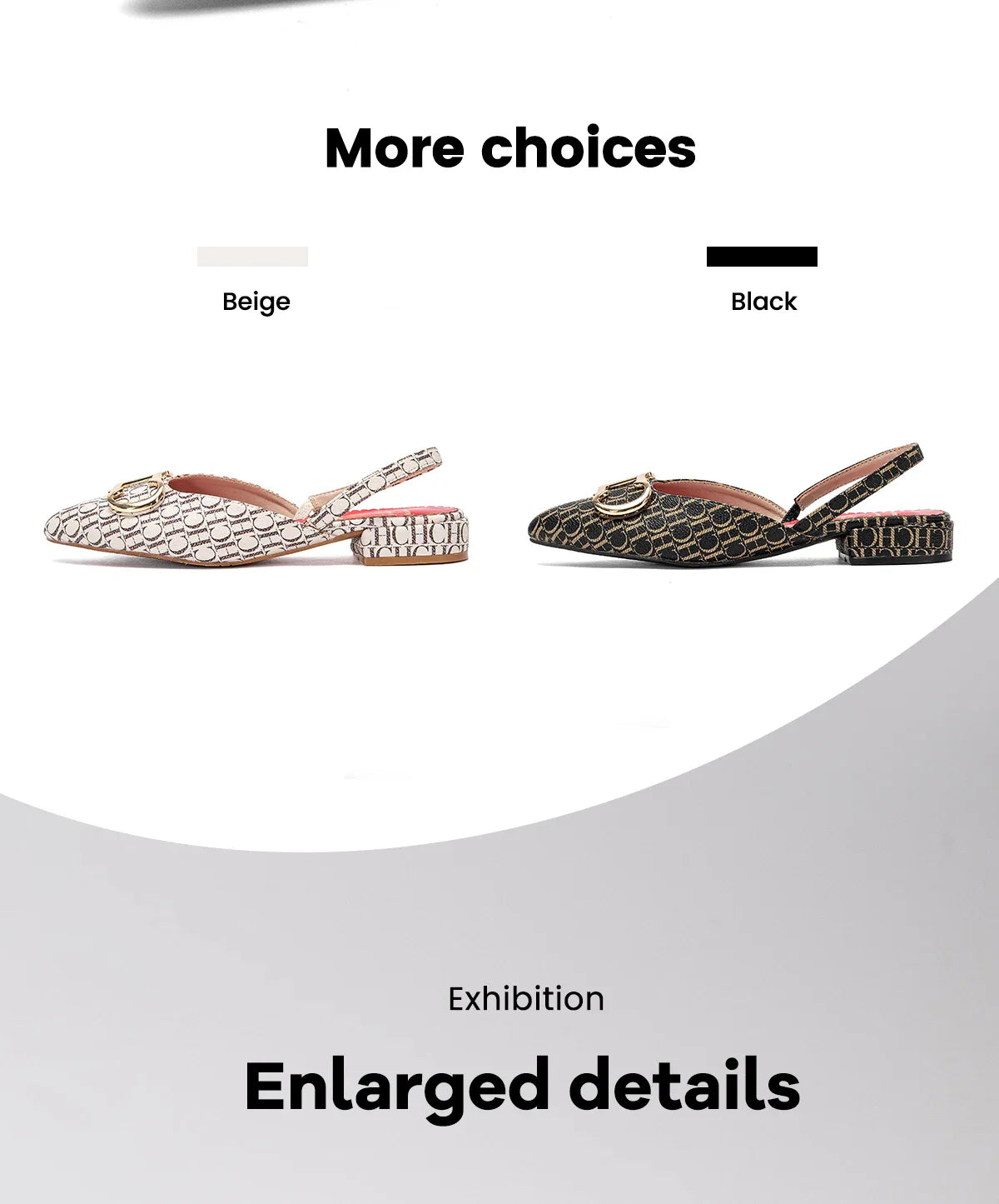 Classic Women's New 2024 Women's Low Heel Sandals Fashion Retro Design Letter Women's New Low Heel Shoes
