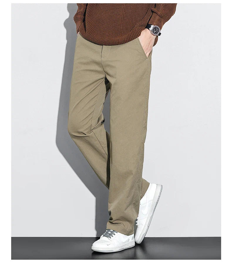 Men's Fashion Casual Straight Pants Baggy Classic Wide Leg Simple Trousers Loose Male Comfortable Soft Quality Pants