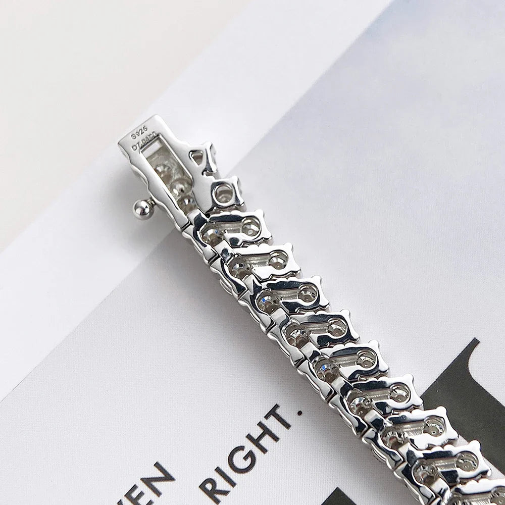 3mm Full Moissanite Bracelet 100% S925 Silver D Color Lab Diamond Bracelet For Women Man Wedding Party Fine Jewelry