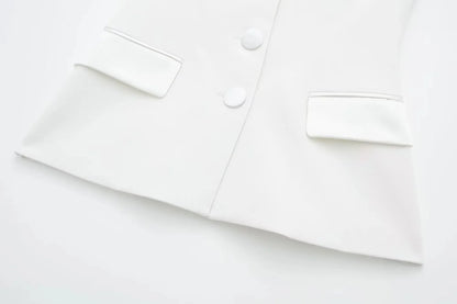 Summer Women Elegant White Top Front Button Corset Tube Top Strapless Sleeveless 2024 Fashion Y2k Female Chic Top