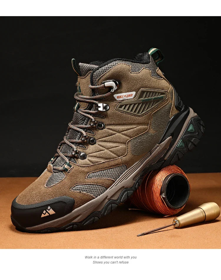 Winter Boot Men Outdoor Hiking Boots Suede High Top Leather Outdoor Trekking Sneakers Mens Mountain Tactical Boots